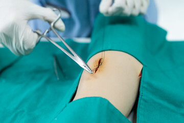 Nursing Students Practicing Surgical Suturing.