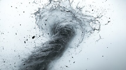 a dramatic water tornado, white backgrounda dramatic water tornado, white background