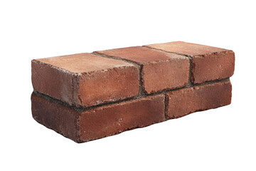 Red Bricks Layered and Stacked in a Row, Showing a View of a Transparent Object