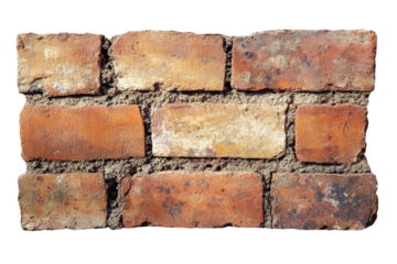Brick Wall with Mortar, A Pattern of Red and Yellow Hues, with a Transparent Object