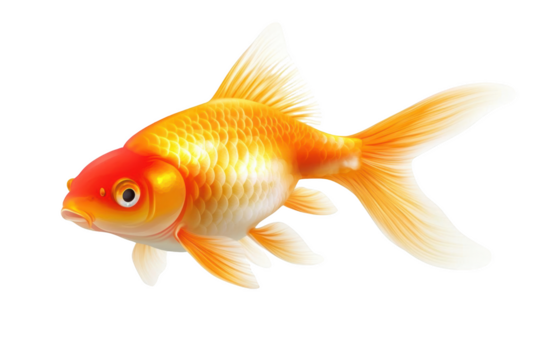 A Transparent Goldfish Swimming Through the Water, a Perfect Subject for Studying the Transparency of Living Things