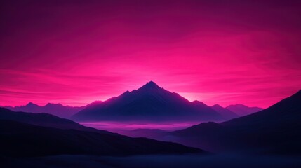 Misty sunrise over mountains unspoiled landscape beauty
