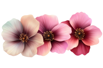 Transparent Petals in Bloom, Layered Flowers with Delicate Hues,  Vibrant Colors in a Bouquet