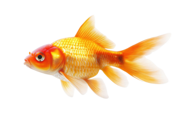 A Transparent Goldfish Swimming Through the Dark, A Symbol of Life in the Water