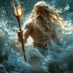 Poseidon Rising from the Ocean