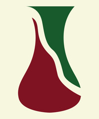 Elegance in Contrast: A Minimalist Vase in Maroon and Green