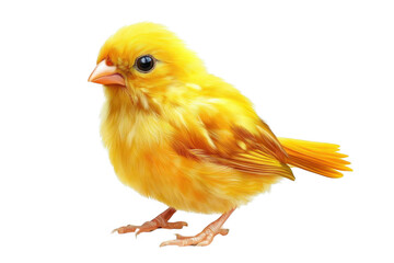 A Tiny Yellow Bird with Transparent Feathers, a Feathery Friend with a Transparent Appearance