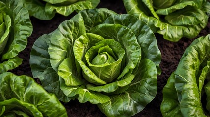Obraz premium Fresh cabbage from nature background
