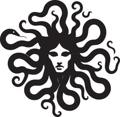 Sketch of graffiti or tattoo Head of Medusa Gorgon, a character from ancient Greek legends