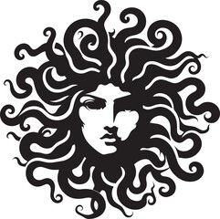 Sketch of graffiti or tattoo Head of Medusa Gorgon, a character from ancient Greek legends