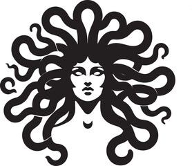 Sketch of graffiti or tattoo Head of Medusa Gorgon, a character from ancient Greek legends