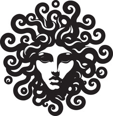 Sketch of graffiti or tattoo Head of Medusa Gorgon, a character from ancient Greek legends