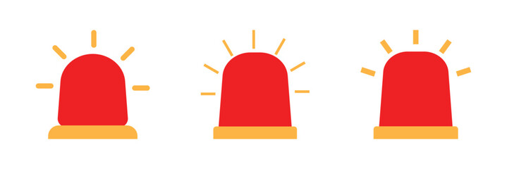 Red siren light on white background