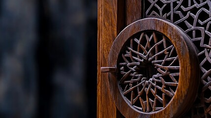 Intricate wooden craftsmanship showcasing traditional design elements and textures