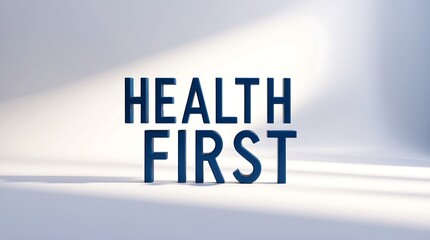 Health First message emphasized with bold typography on a softly lit backdrop