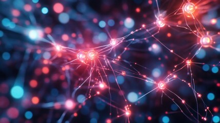 Fototapeta premium Neural Network: Abstract Visualization of Interconnected Neurons