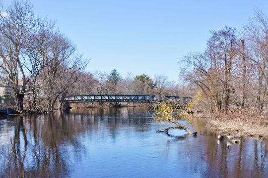 Charles river greenway trail Watertown MA USA
