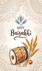 Obraz premium baisakhi Story, happy baisakhi, illustration Art.