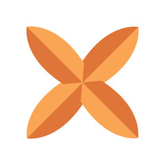 Abstract Orange Leaf Shape Design