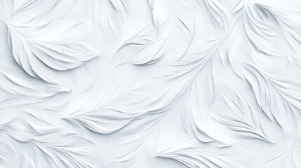 Obraz premium Abstract White Papercut Art: Intricate Feather Design AI Generated