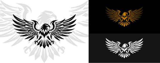 Eagle logo vector. Graphic eagle bird logo template, Vector element for logo, shirt, stickers, and all prints.