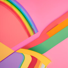 Obraz premium pink rainbow