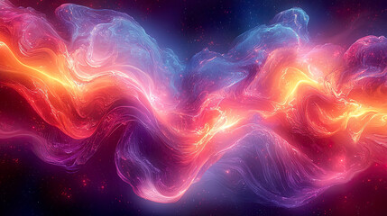 Chaotic Neon Fractal Patterns with Liquid Motion and Glowing Digital Brushstrokes in Abstract Design
