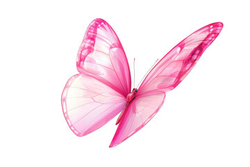 Pink Butterfly Flies Gracefully with Delicate Wings, Nature's Beauty