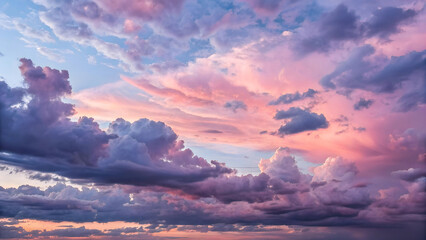 Fototapeta premium Purple gradient mystical moonlight sky with clouds, Crescent moon adorned by red clouds during, Outer Space with Moon, Low angle view of moon against sky