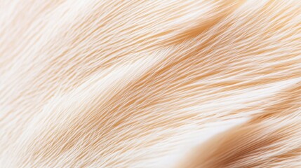 Close up view of a pale peach colored fabric with a textured, pleated surface. The material appears soft and delicate, with subtle variations in tone