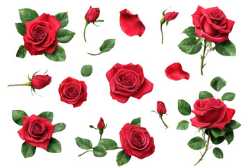 Red Roses Bloom Beautifully on Black Background with Romance Themes