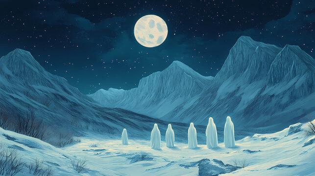 atmospheric ghostly figures