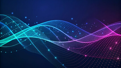 Abstract technology particles forming a mesh background