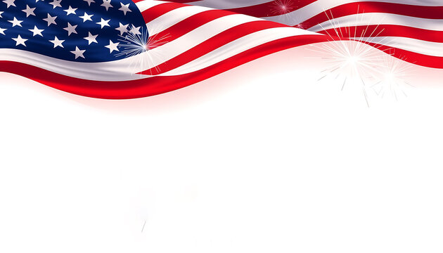 Brushstroke US Flag Design for Independence Day, Independence Day of America, 4th of July, National Independence day, 4th July