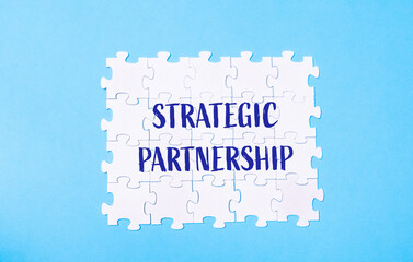 Puzzle with the word strategic partnership written on it