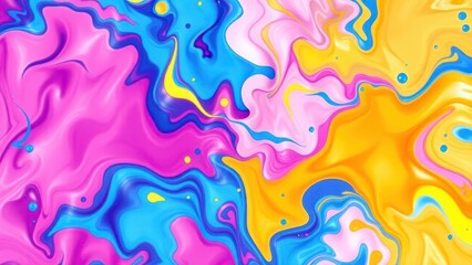 Fototapeta premium a colorful abstract background featuring a mix of bright hues such as blue, pink, and yellow, with fluid shapes and a sense of depth.