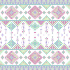 Vector, Seamless Pattern, Pastel Ikat Pattern Design | Seamless Textile Print, 
Geometric Ikat Vector | Light Color Textile Motif, 
Traditional Ikat Inspired Pattern | Digital Design, 
Soft Color Ikat