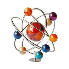 Colorful Abstract Mobile with Interconnected Spheres png isolated on transparent background