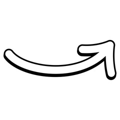 Curved arrow cartoon comic