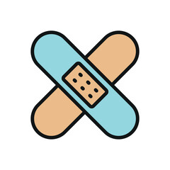 Plaster icon designed with a simple flair, offering a comforting look for projects related to first aid