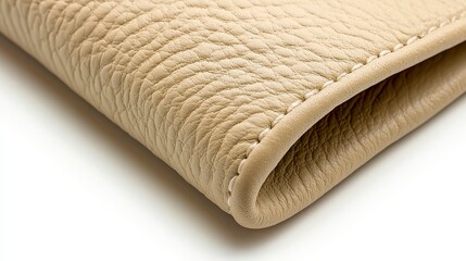 Soft cream leather wallet isolated on a clean background