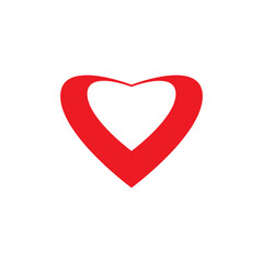 red heart isolated on white background