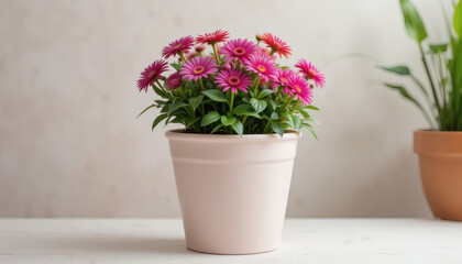 Plain flower pot with no branding, perfect for plant care and home gardening imagery