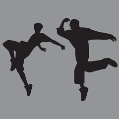 silhouette of a man jumping silhouette, sport, runner, vector, woman, illustration, 