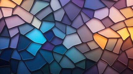 This textured backdrop features an intricate design of stained glass with a rich palette of blues purples and warm hues