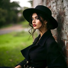A Fashionable Woman in Black