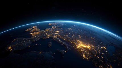 Obraz premium The Earth is lit up at night