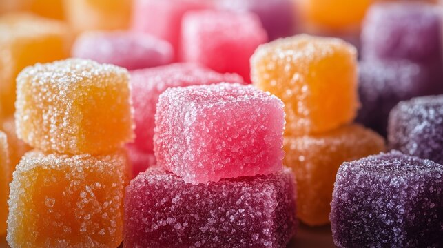 A colorful assortment of sugar coated candies piled together creating a visually appealing and sweet treat