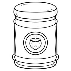 strawberry jam illustration hand drawn outline vector