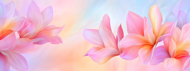 Fototapeta premium Elegant Floral Arrangement with Vibrant Hues and Graceful Curves on Serene Background